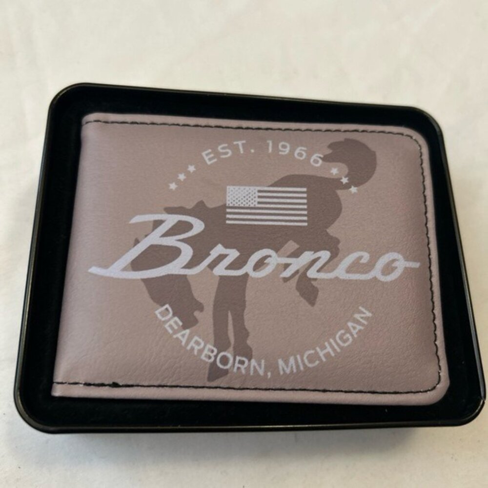 Ford Bronco Established 1966 Vegan Leather Bi-Fold Wallet Official Licensed